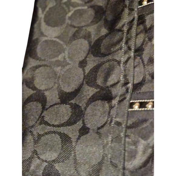 Women's Coach Black Signature Canvas Tote Bag One Size - Picture 6 of 16